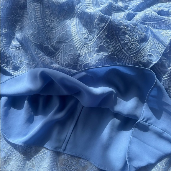 NWT Monique Lhuillier Baby Blue Lace Summer Midi Dress Size 8 MSRP $495 Formal - Picture 11 of 11